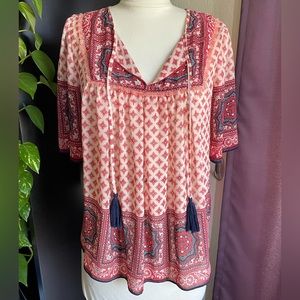 Knox Rose Boho Peasant Top